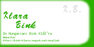 klara bink business card